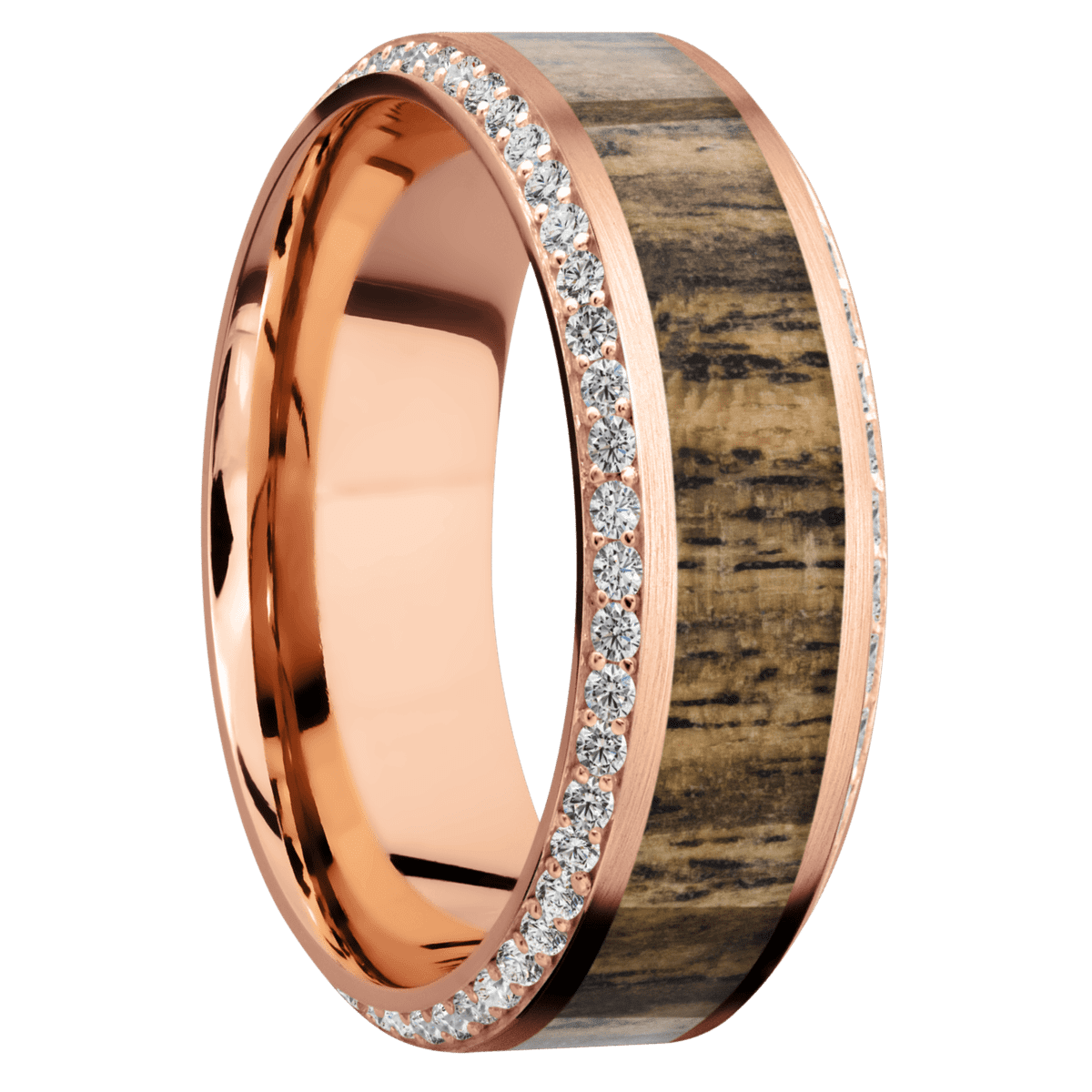 14K Rose Gold + Satin , Polish Finish