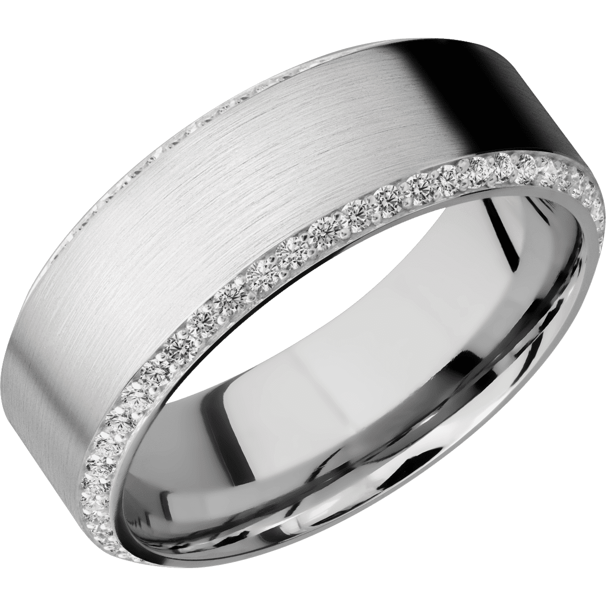 14K White Gold + Satin , Polish Finish