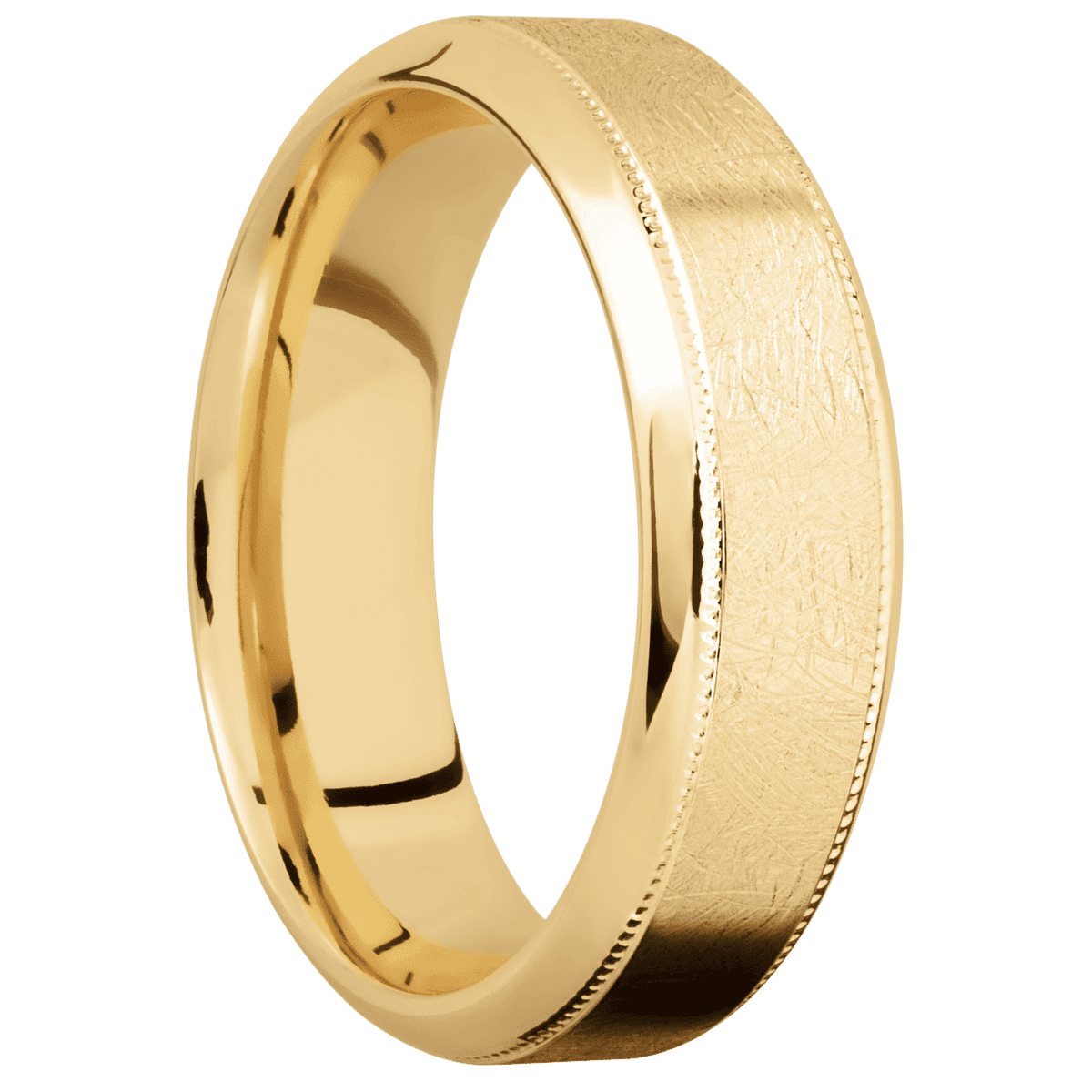 10K Yellow Gold + Distressed , Polish Finish