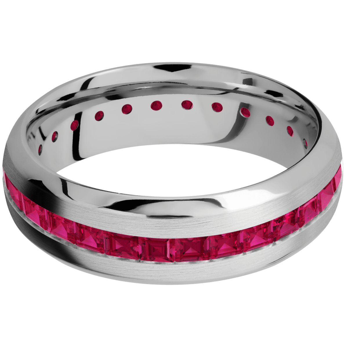 14K White Gold + Satin , Polish Finish