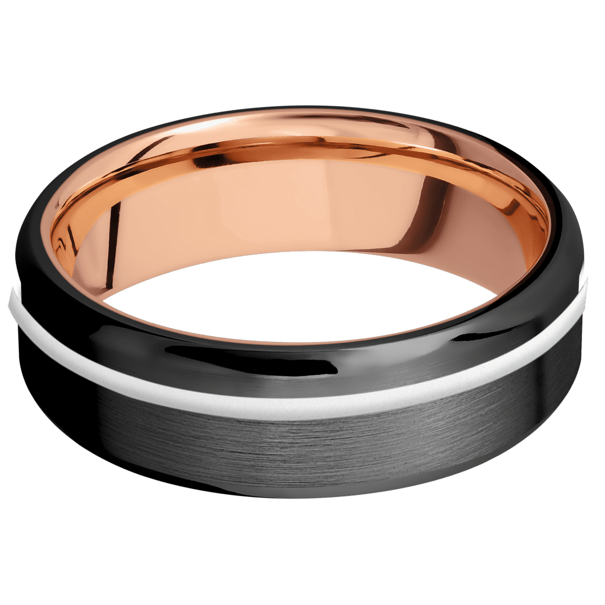 Zirconium + Satin , Polish Finish + 14K Rose Gold