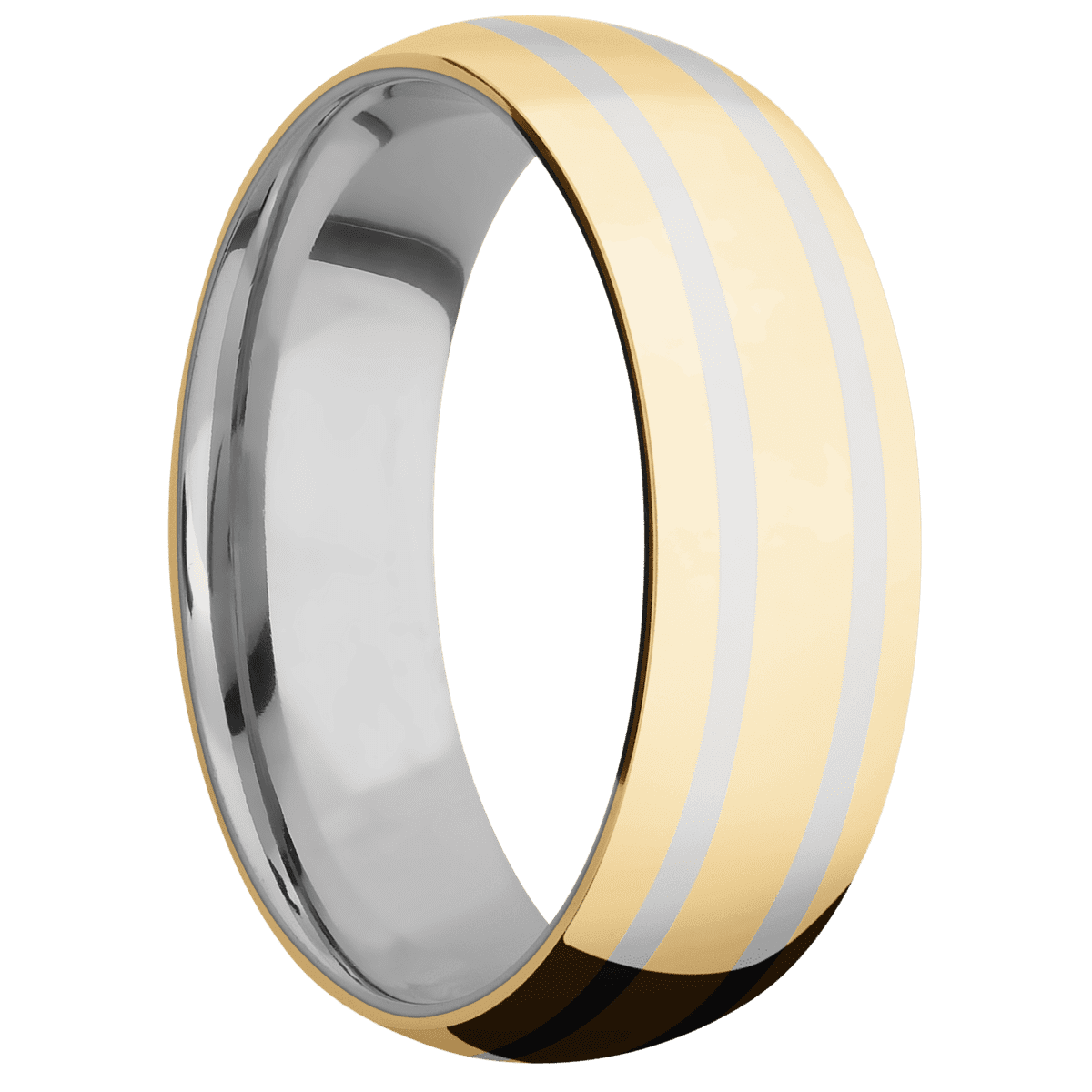 10K Yellow Gold + Polish Finish + Titanium
