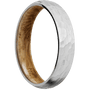14K White Gold + Hammer Finish + Whiskey Barrel