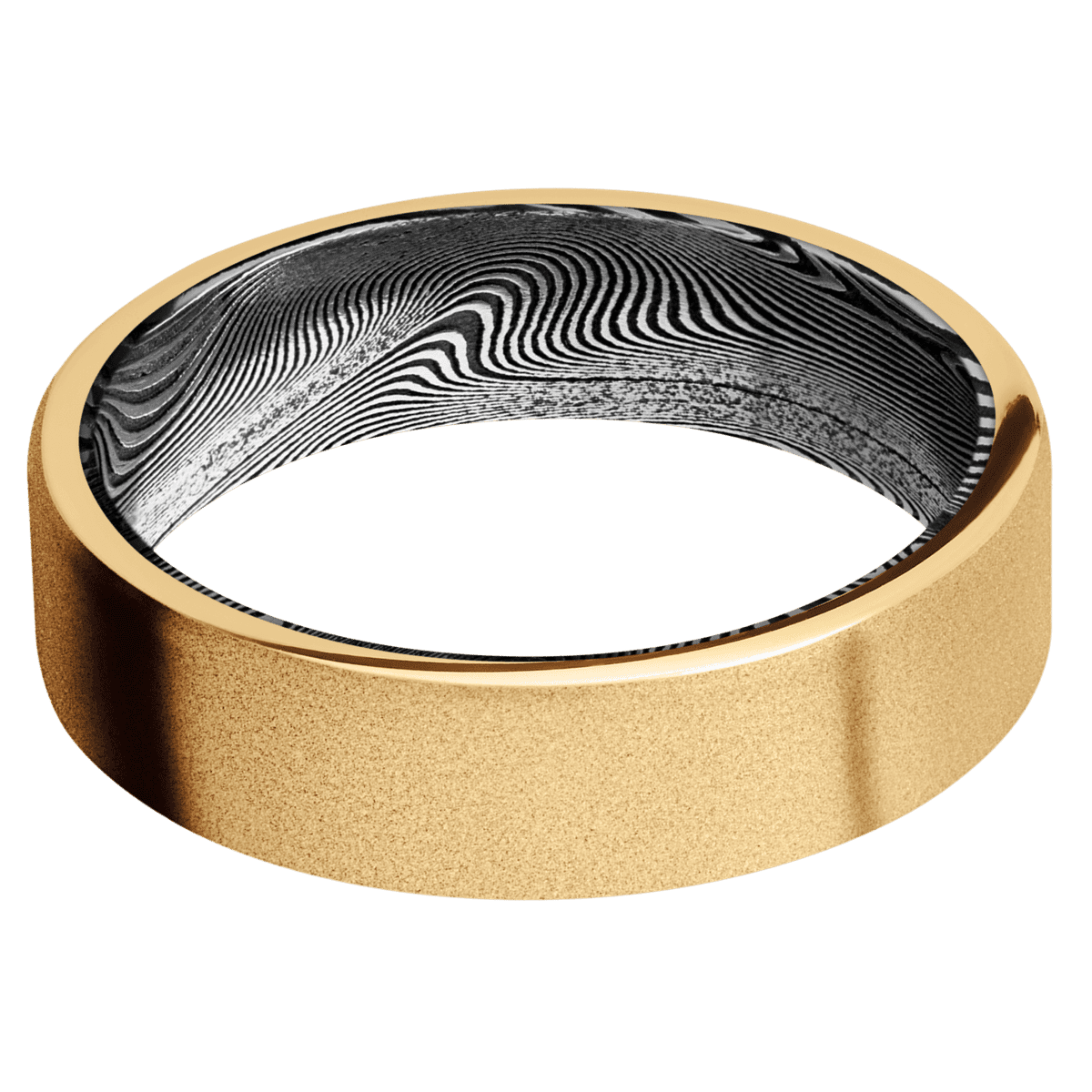 14K Yellow Gold + Sand Finish + Tightweave