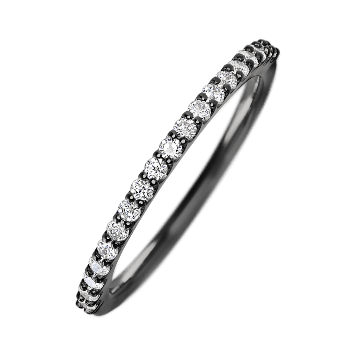 Zirconium band with 21 Round Diamond (ST) having TCW-.32