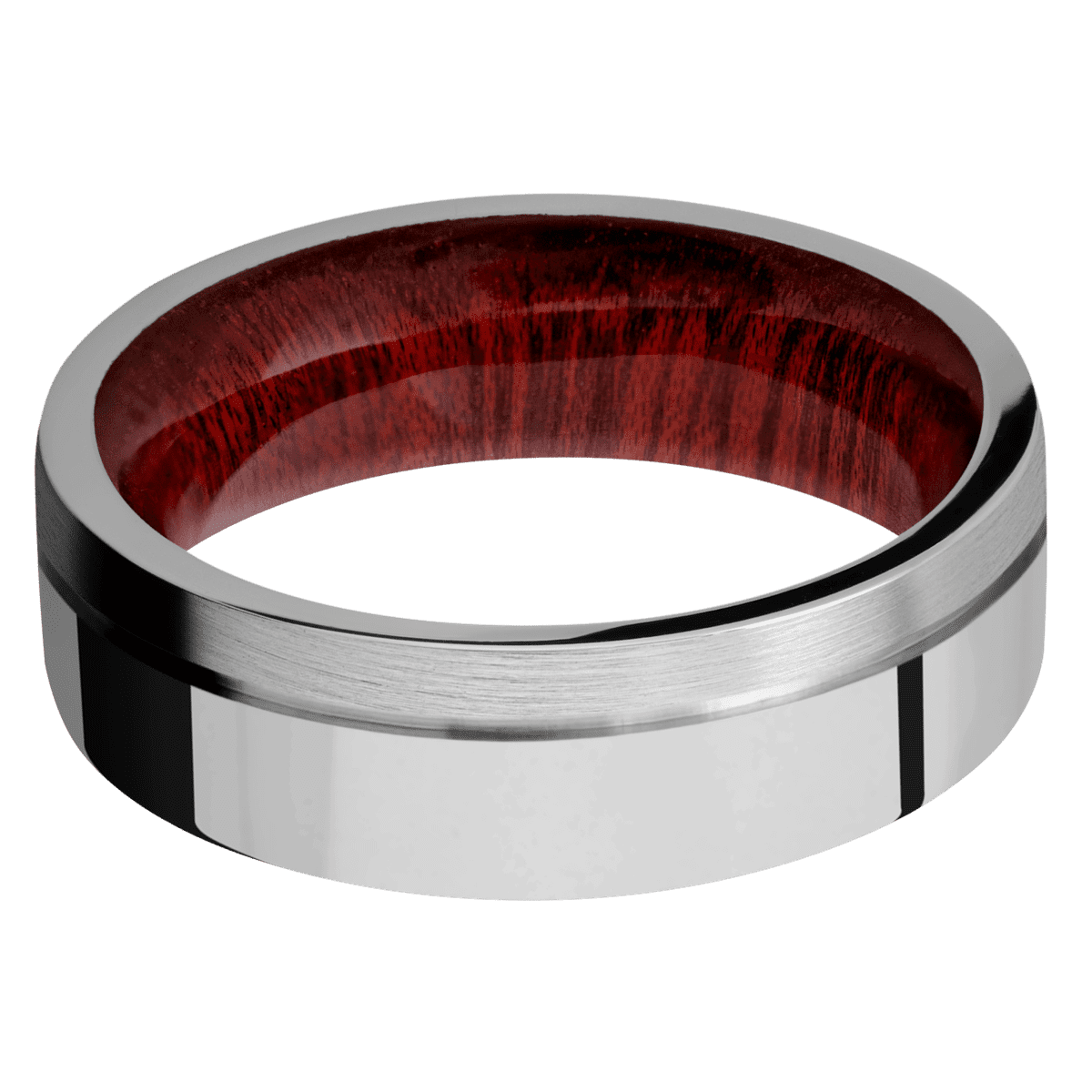 Titanium + Polish , Satin Finish + Blood Wood
