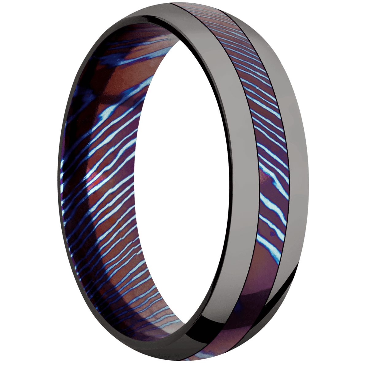 Titanium Damascus + Polish Finish