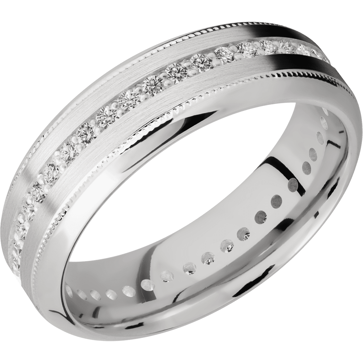 10K White Gold + Satin , Polish Finish