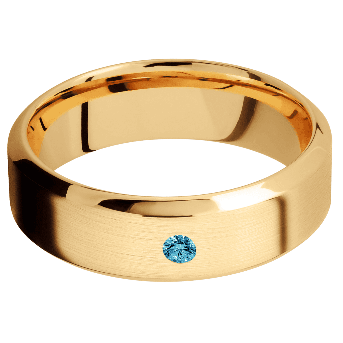 14K Yellow Gold + Satin , Polish Finish