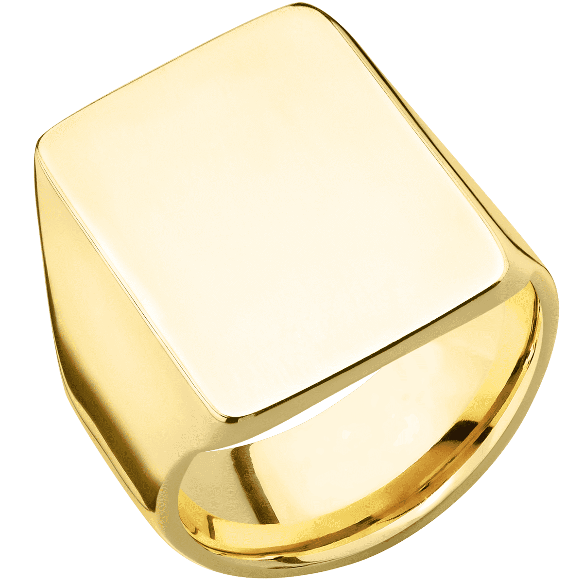 Extra Large Rectangle signet ring (24x17mm) in 18K Yellow Gold, with a Wide style band