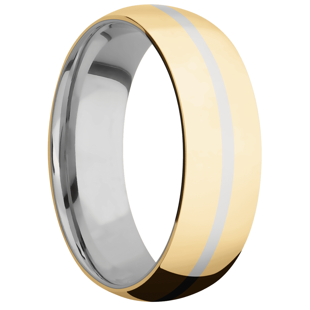 10K Yellow Gold + Polish Finish + Titanium