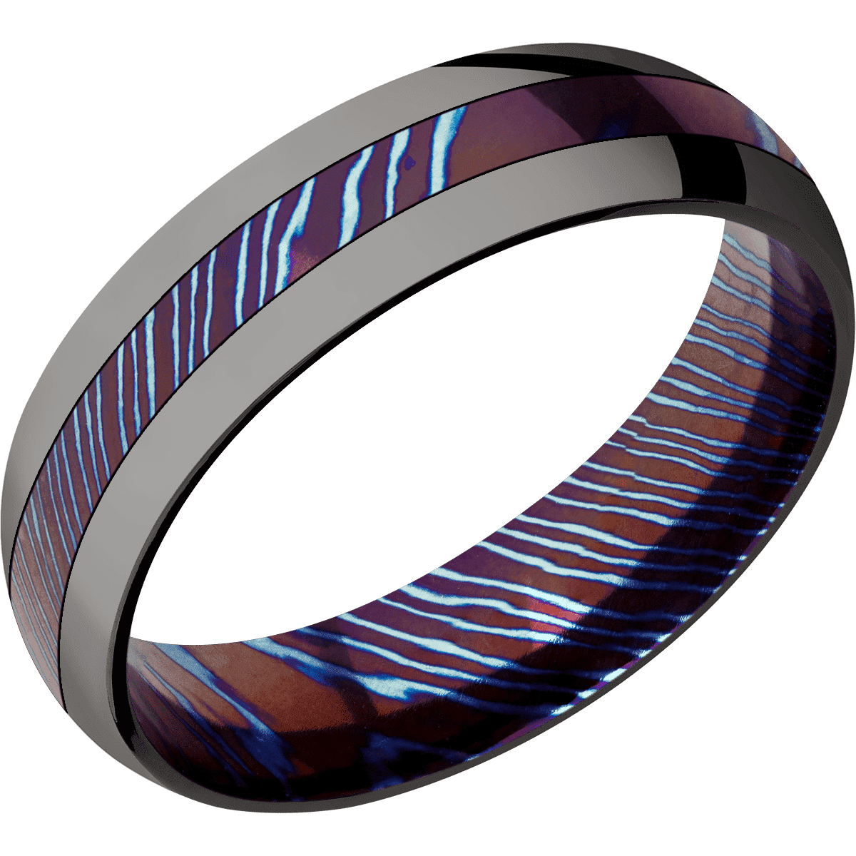 Titanium Damascus + Polish Finish