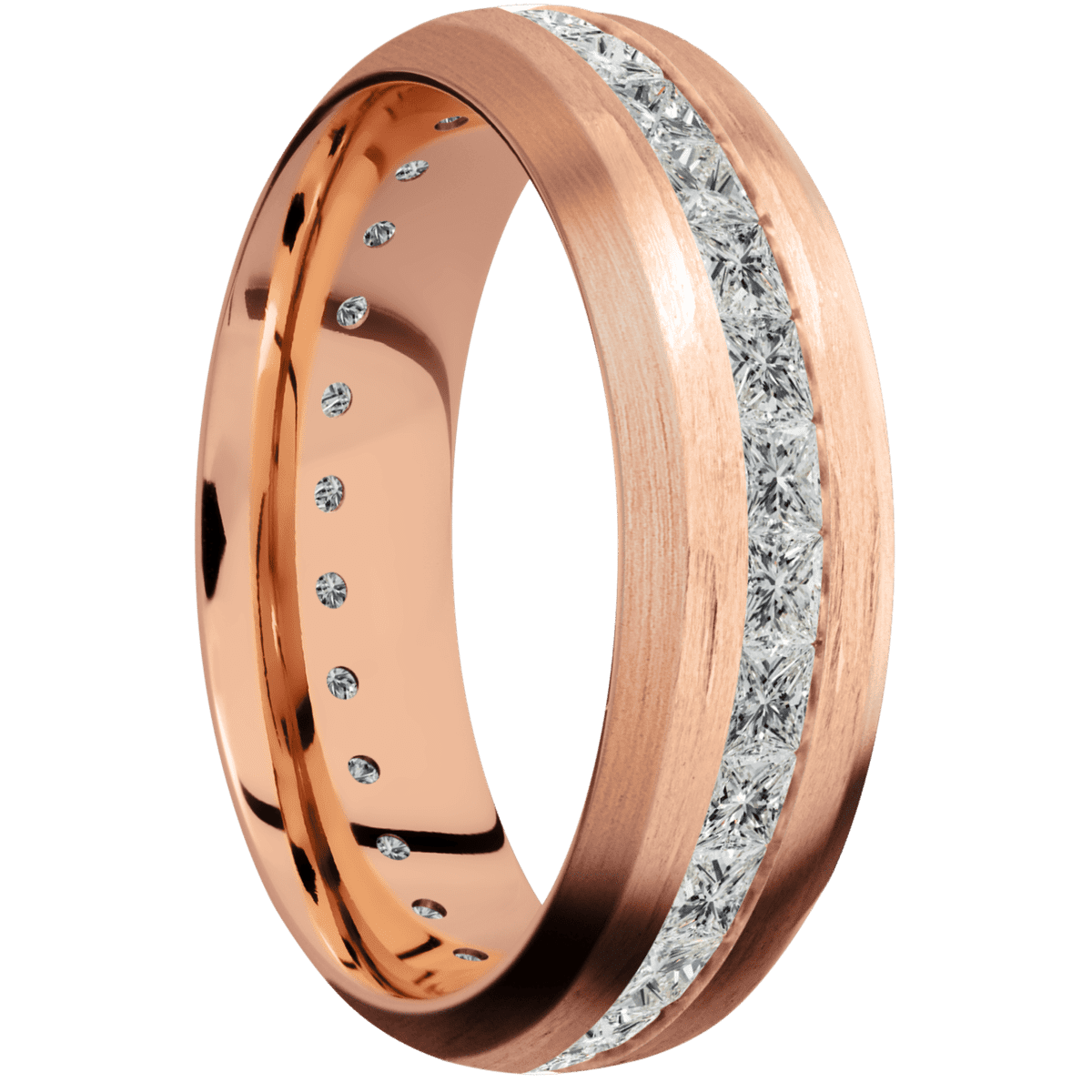 14K Rose Gold + Treebarkh , Satin Finish