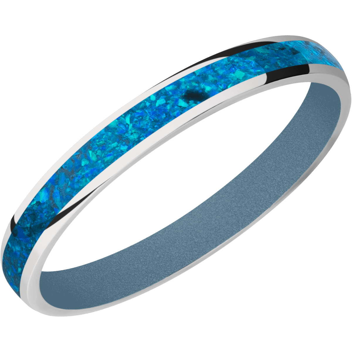 Titanium + Polish Finish + Polar Blue
