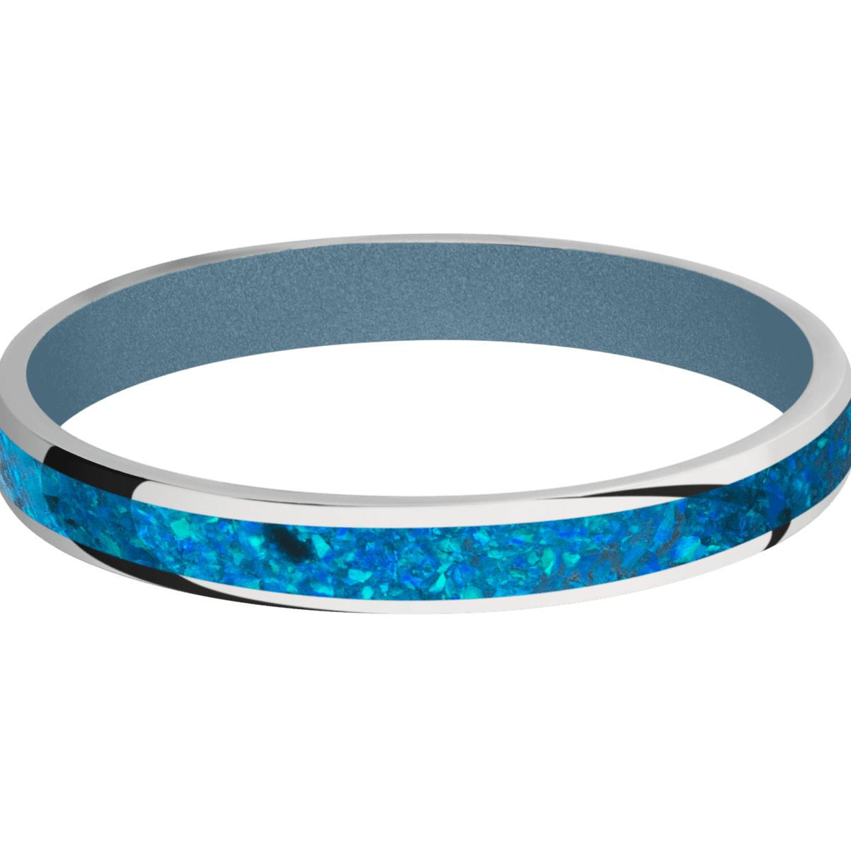 Titanium + Polish Finish + Polar Blue