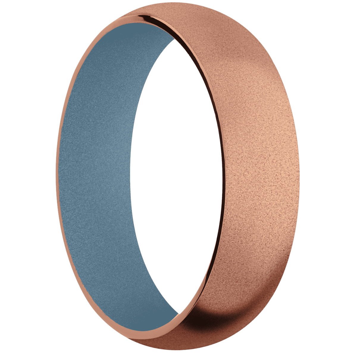 10K Rose Gold + Sand Finish + Polar Blue