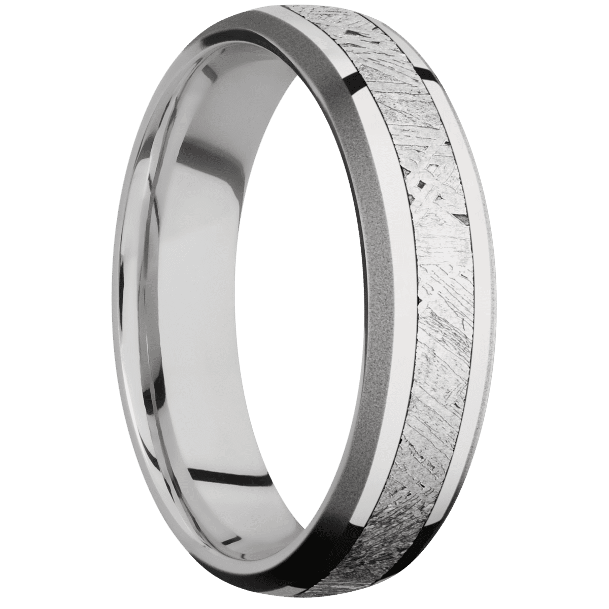 14K White Gold + Polish , Sand Finish