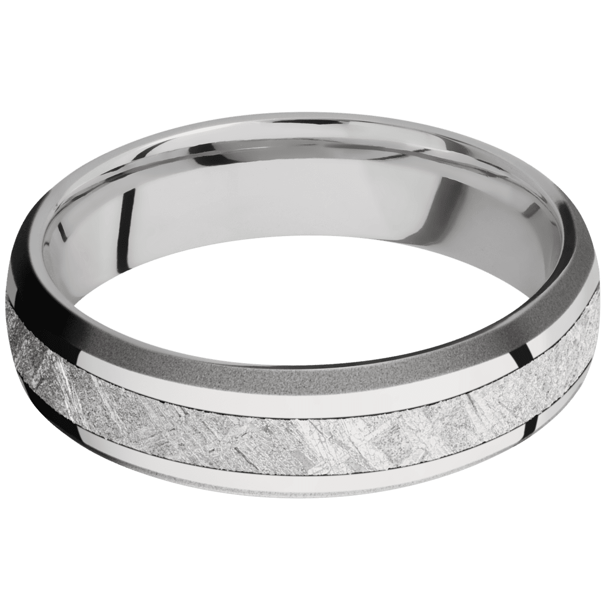 14K White Gold + Polish , Sand Finish