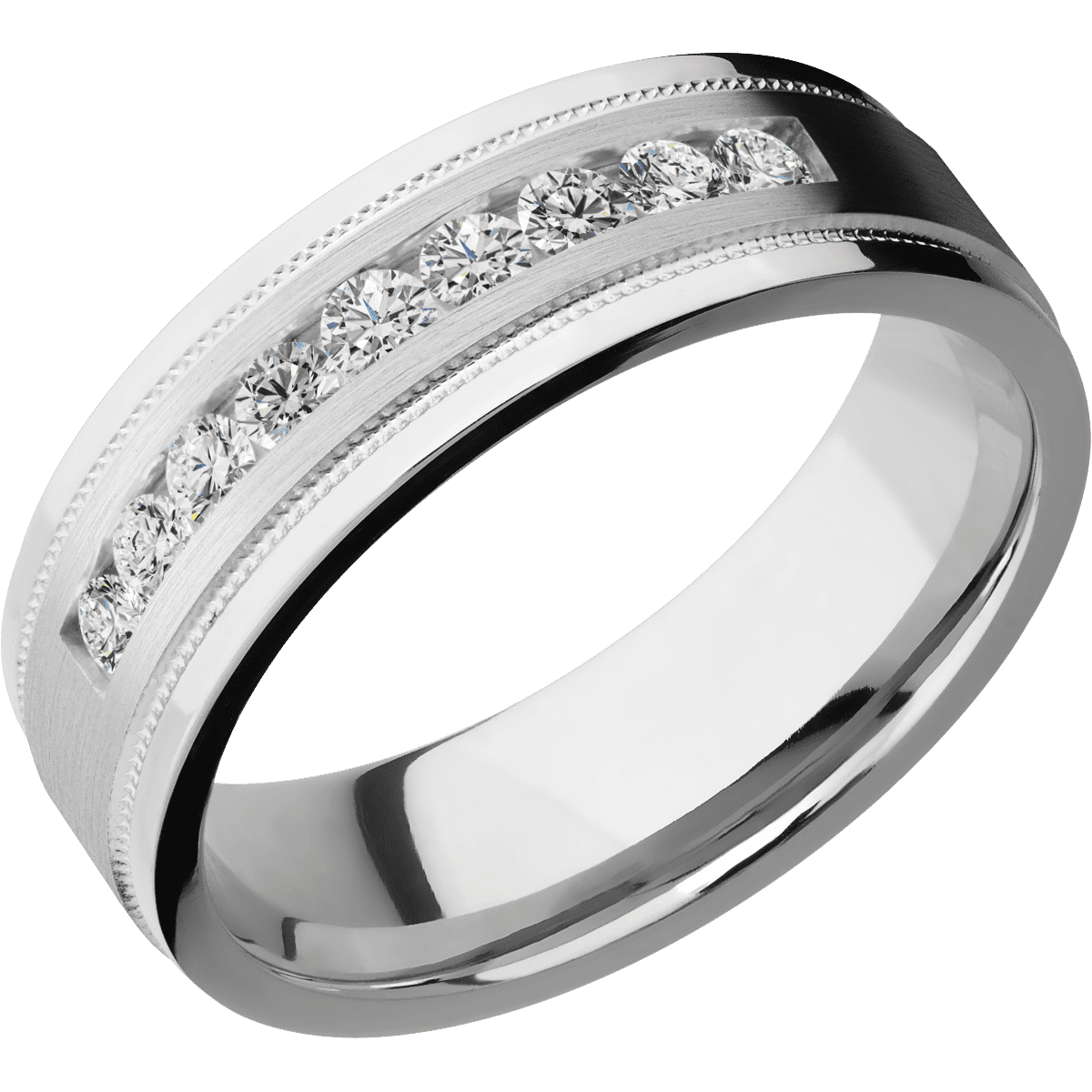 14K White Gold + Satin , Polish Finish
