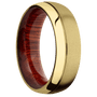 10K Yellow Gold + Sand , Polish Finish + Blood Wood