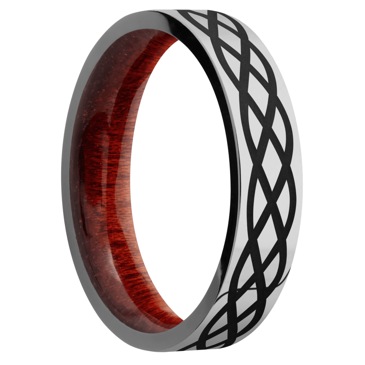 Titanium + Polish Finish + Blood Wood