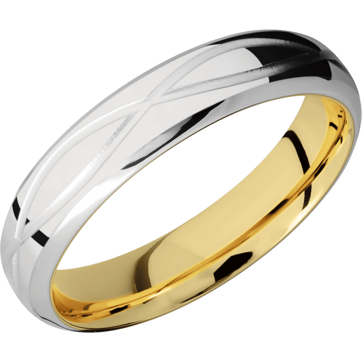 10K White Gold + Polish , Polish Finish + 10K Yellow Gold
