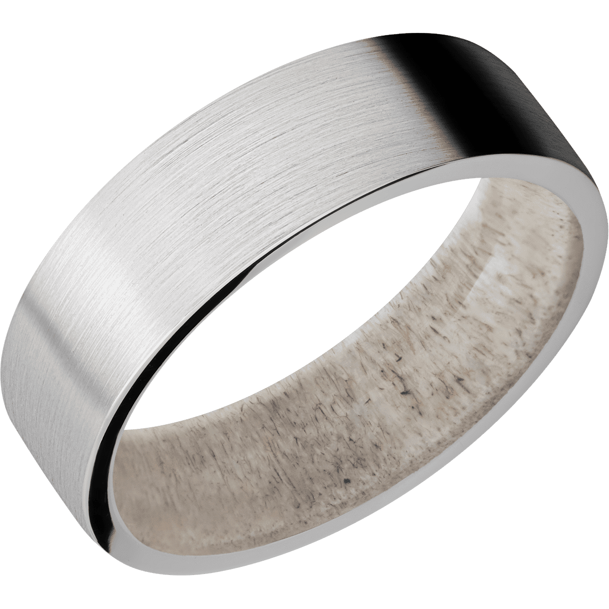 10K White Gold + Satin Finish + Antler Sleeve
