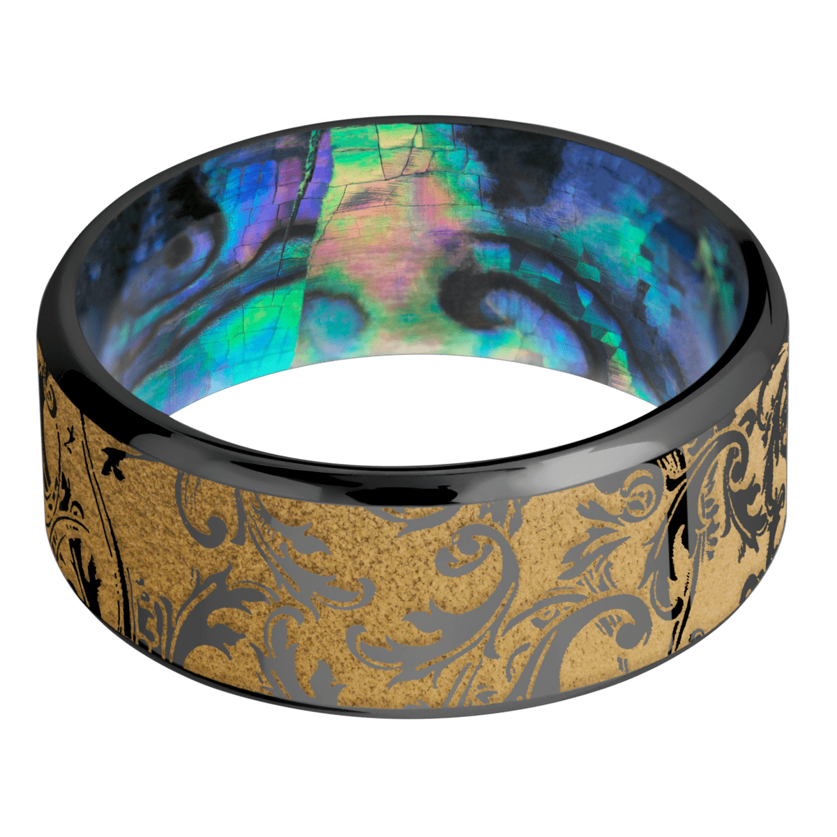 Zirconium + Polish , Polish Finish + Abalone Sleeve