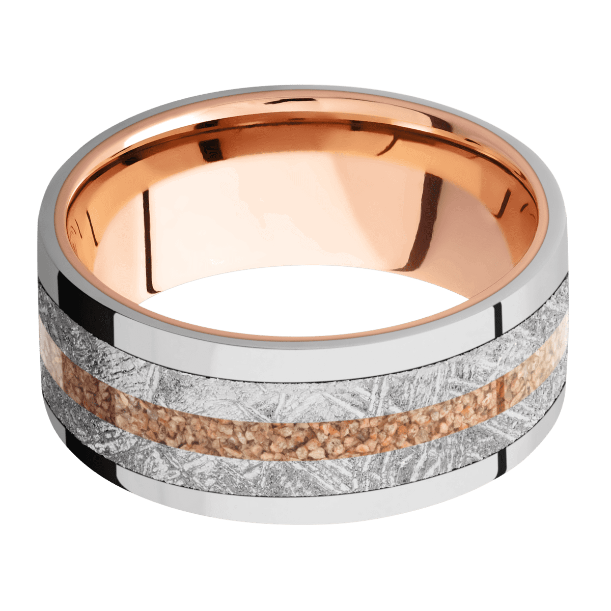 Platinum + Polish Finish + 14K Rose Gold
