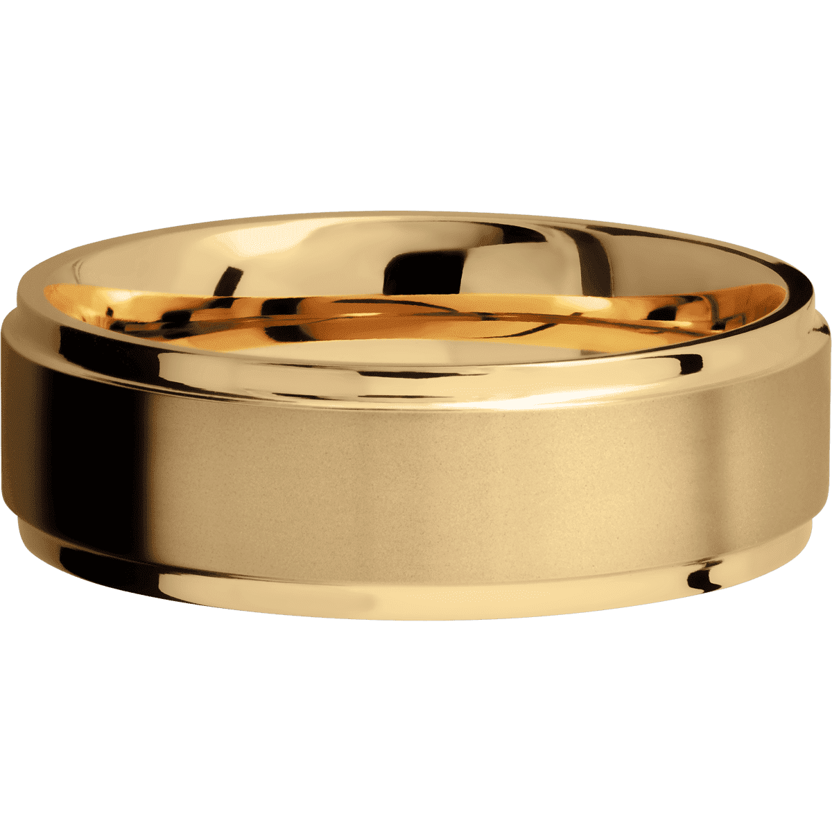 18K Yellow Gold + Bead , Polish Finish