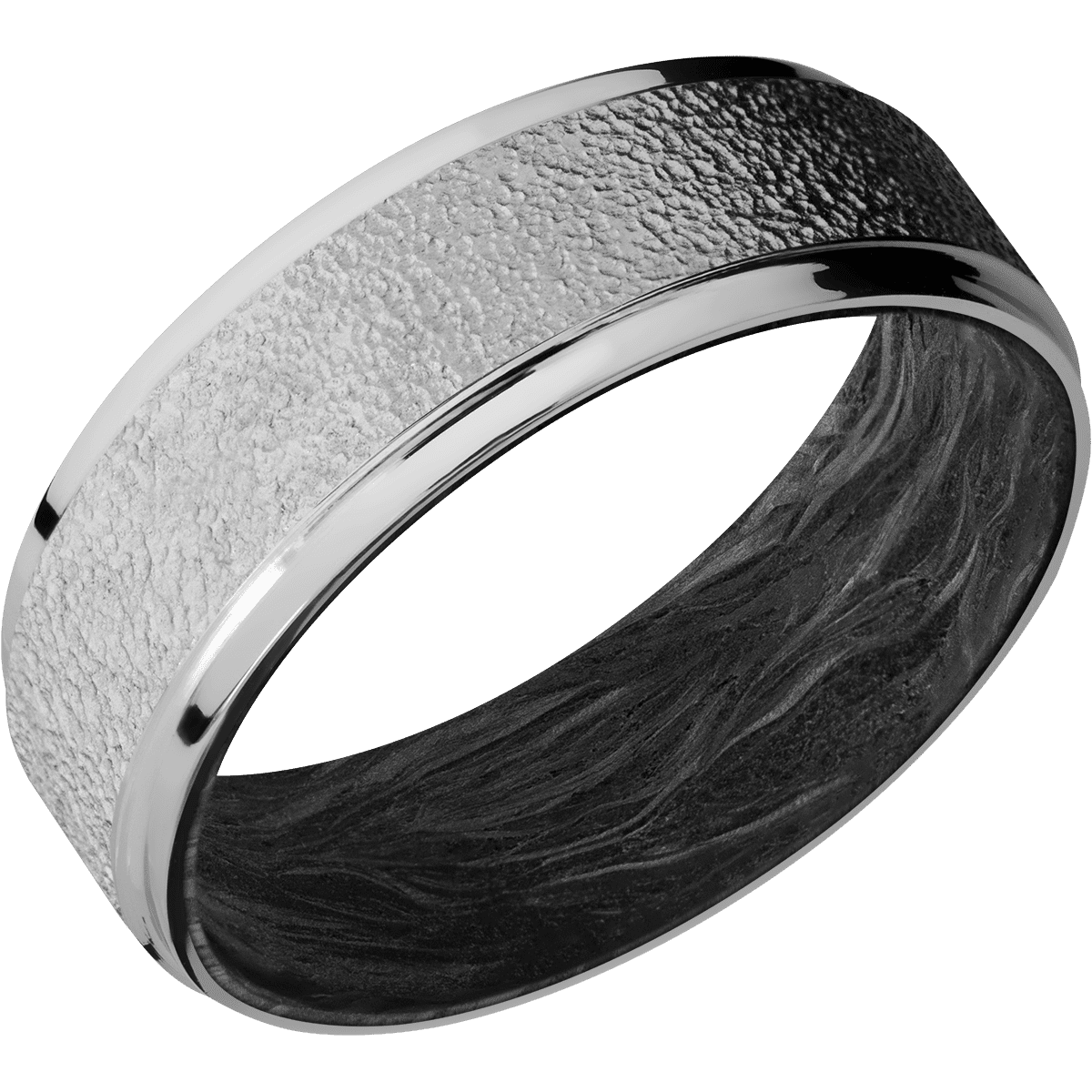 Titanium + Stipple , Polish Finish + Forged Carbon Fiber Sleeve