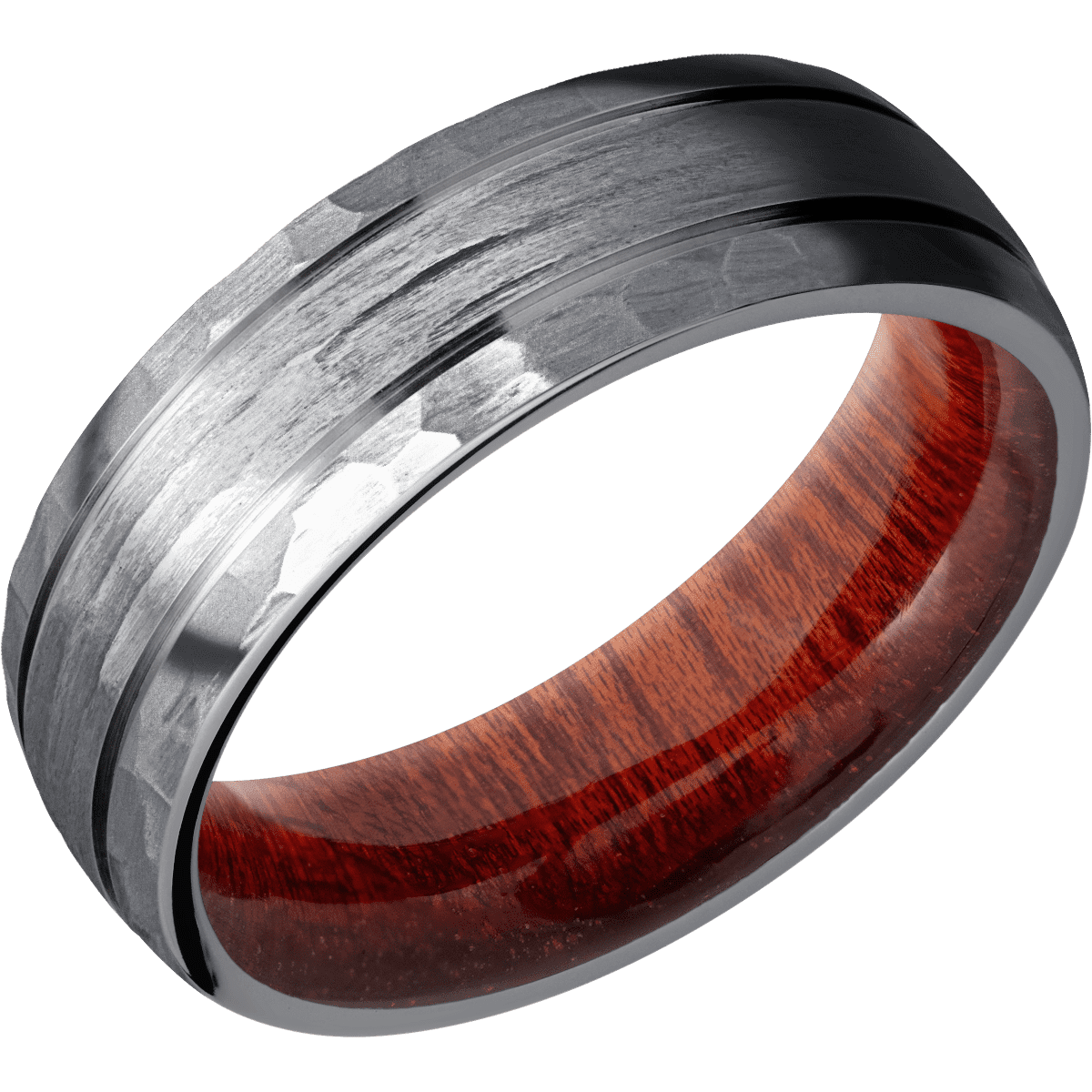 Tantalum + Treebarkh , Hammer Finish + Blood Wood