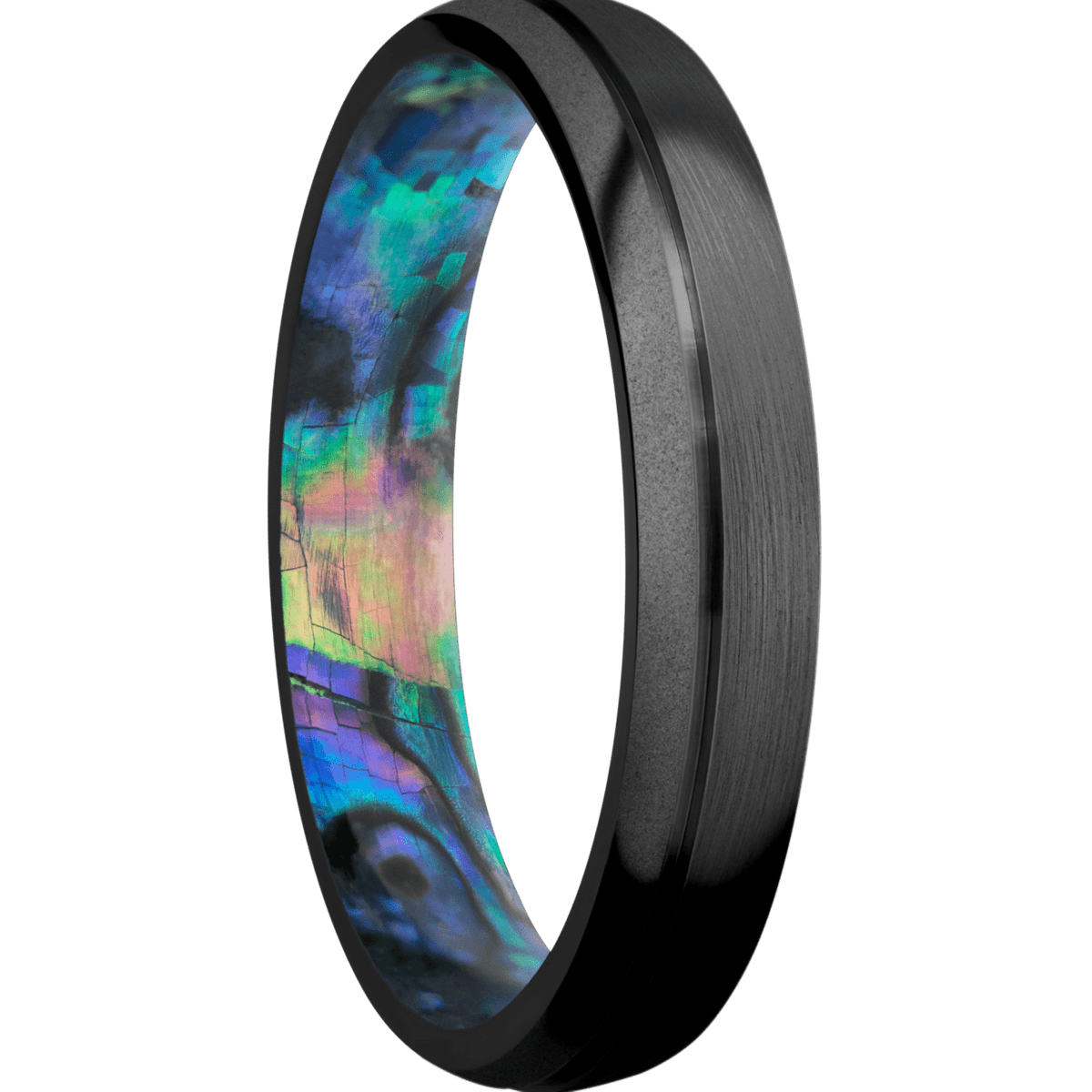 Zirconium + Satin , Bead Finish + Abalone