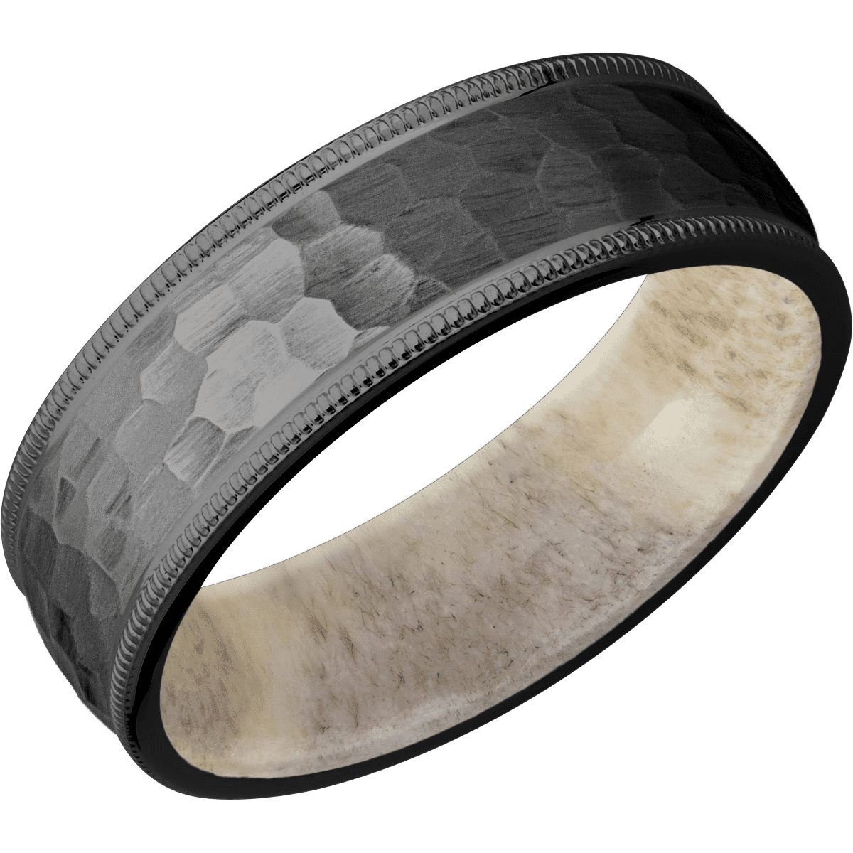 Zirconium + Hammer Finish + Antler