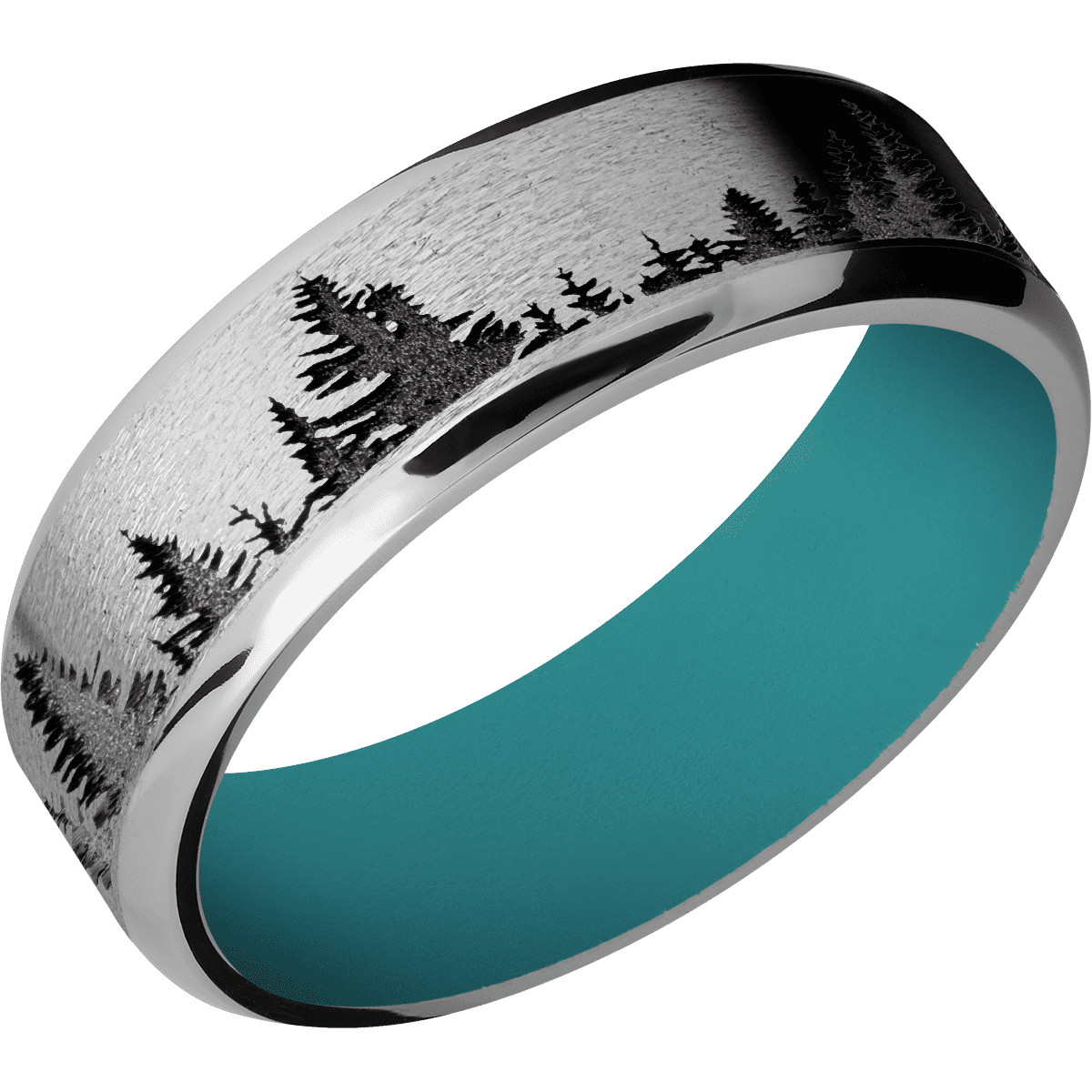 Titanium + Stone , Polish Finish + Teal