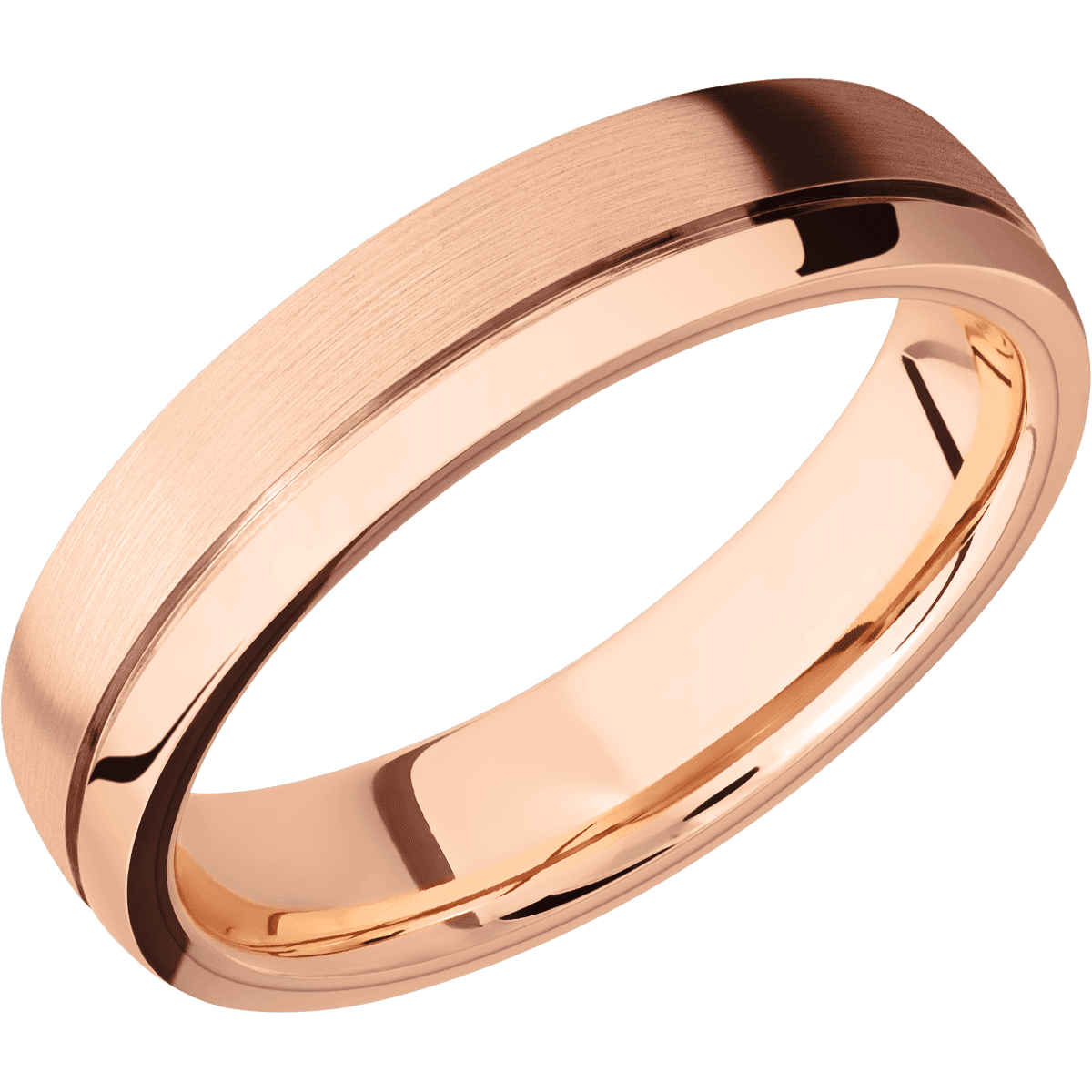 14K Rose Gold + Satin , Polish Finish + 14K Rose Gold