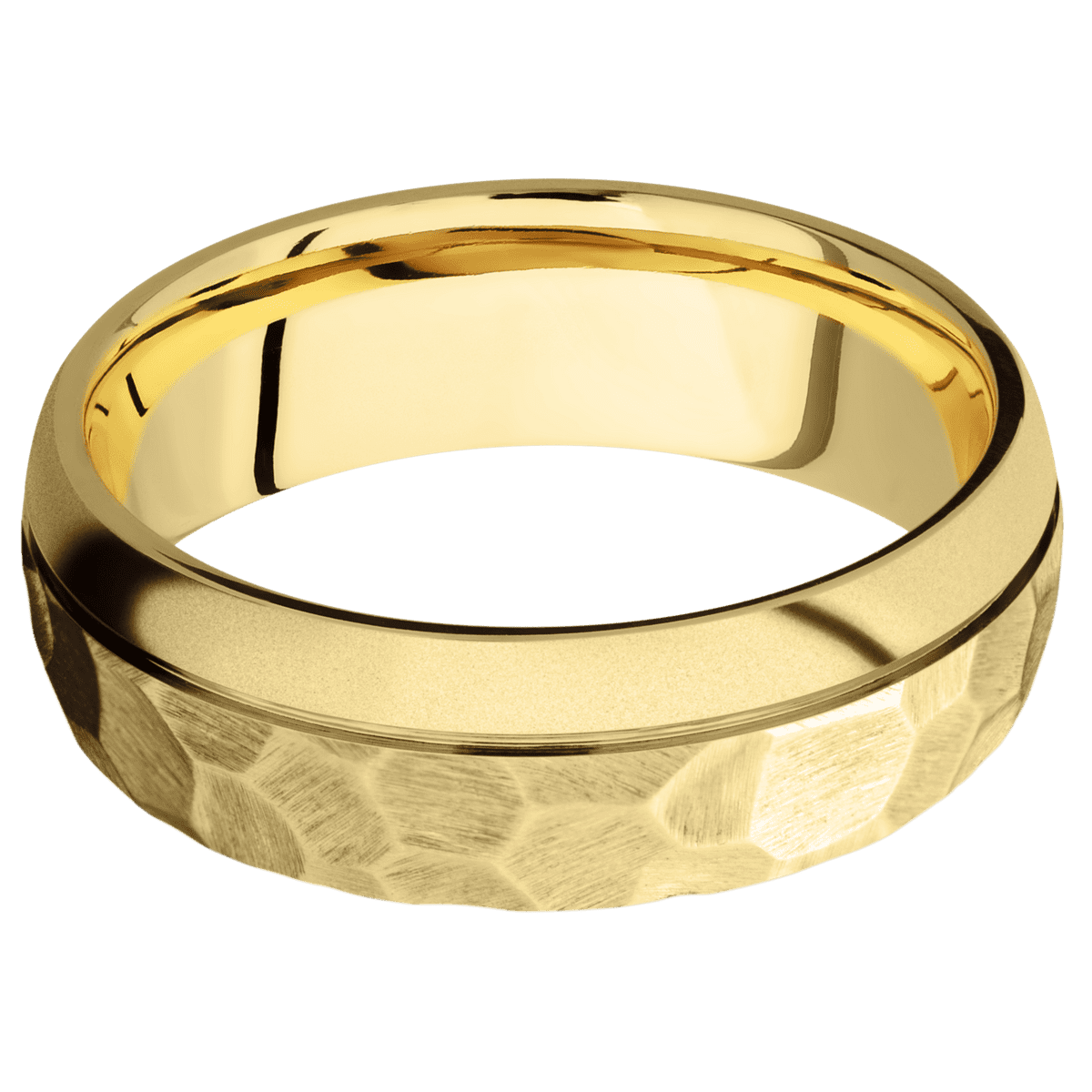 18K Yellow Gold + Rock , Bead Finish