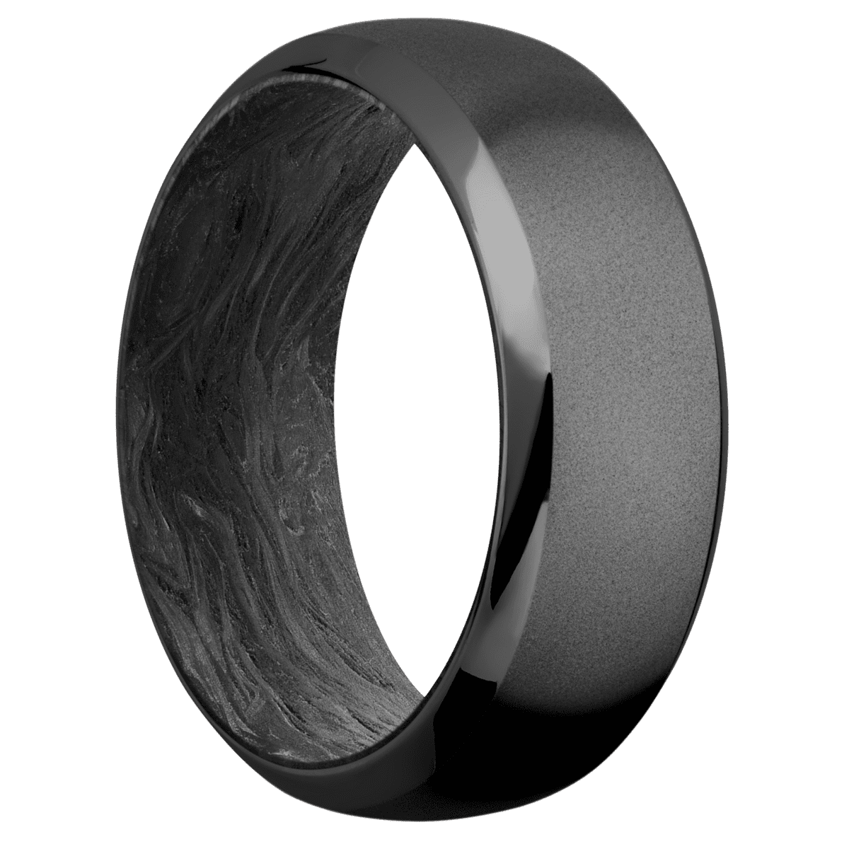 Zirconium + Bead , Polish Finish + Forged Carbon Fiber Sleeve
