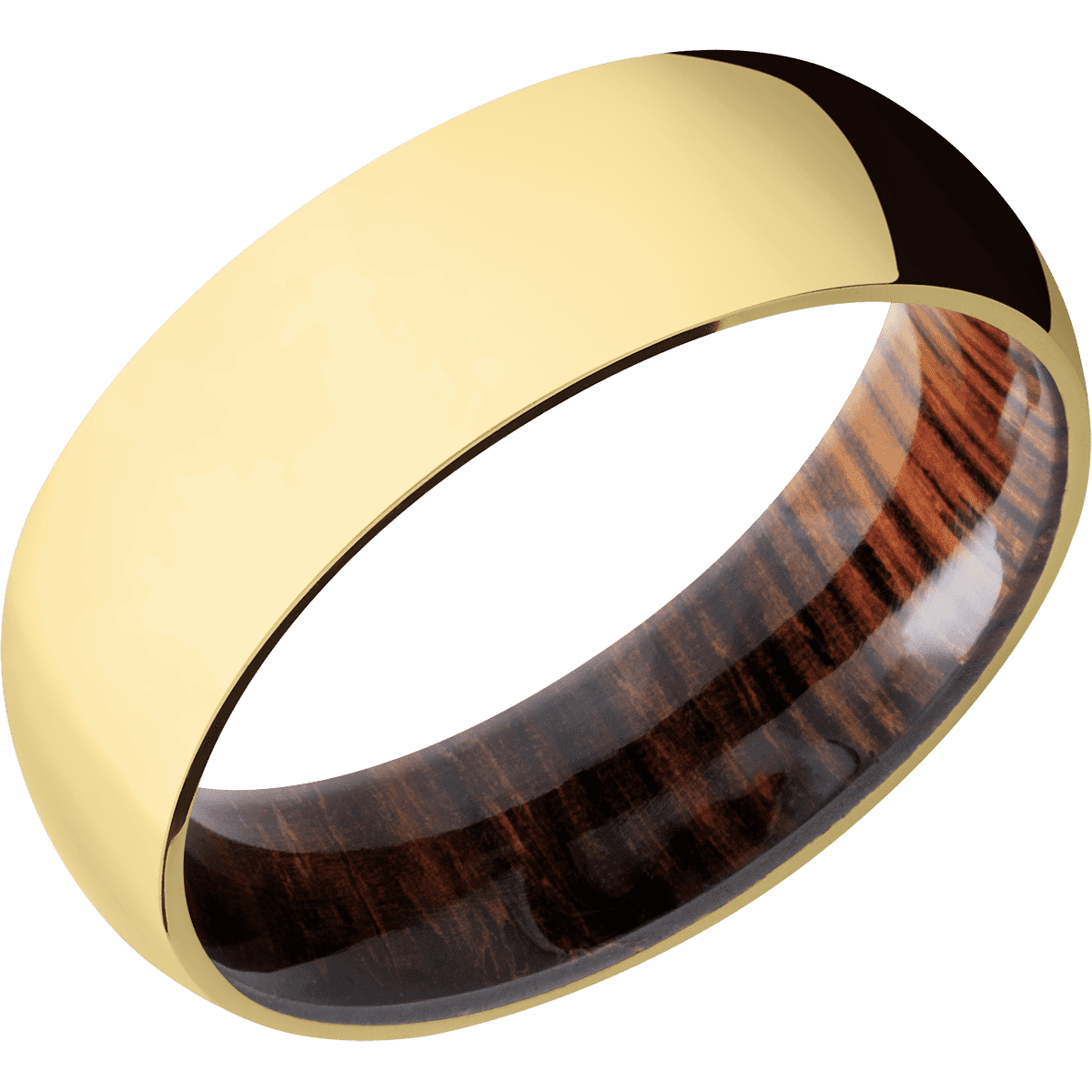 18K Yellow Gold + Polish Finish + Cocobolo