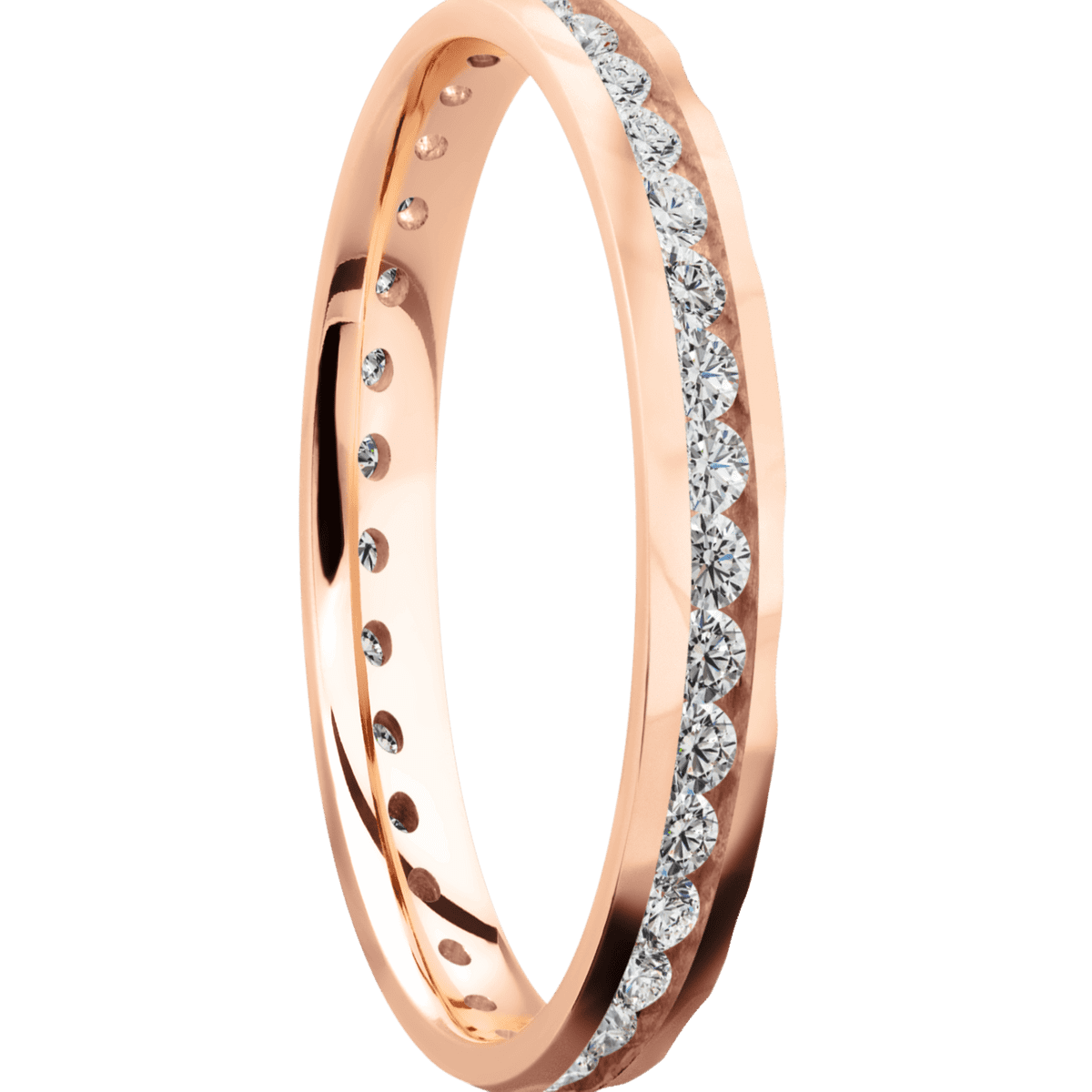 14K Rose Gold + Rockpolish Finish