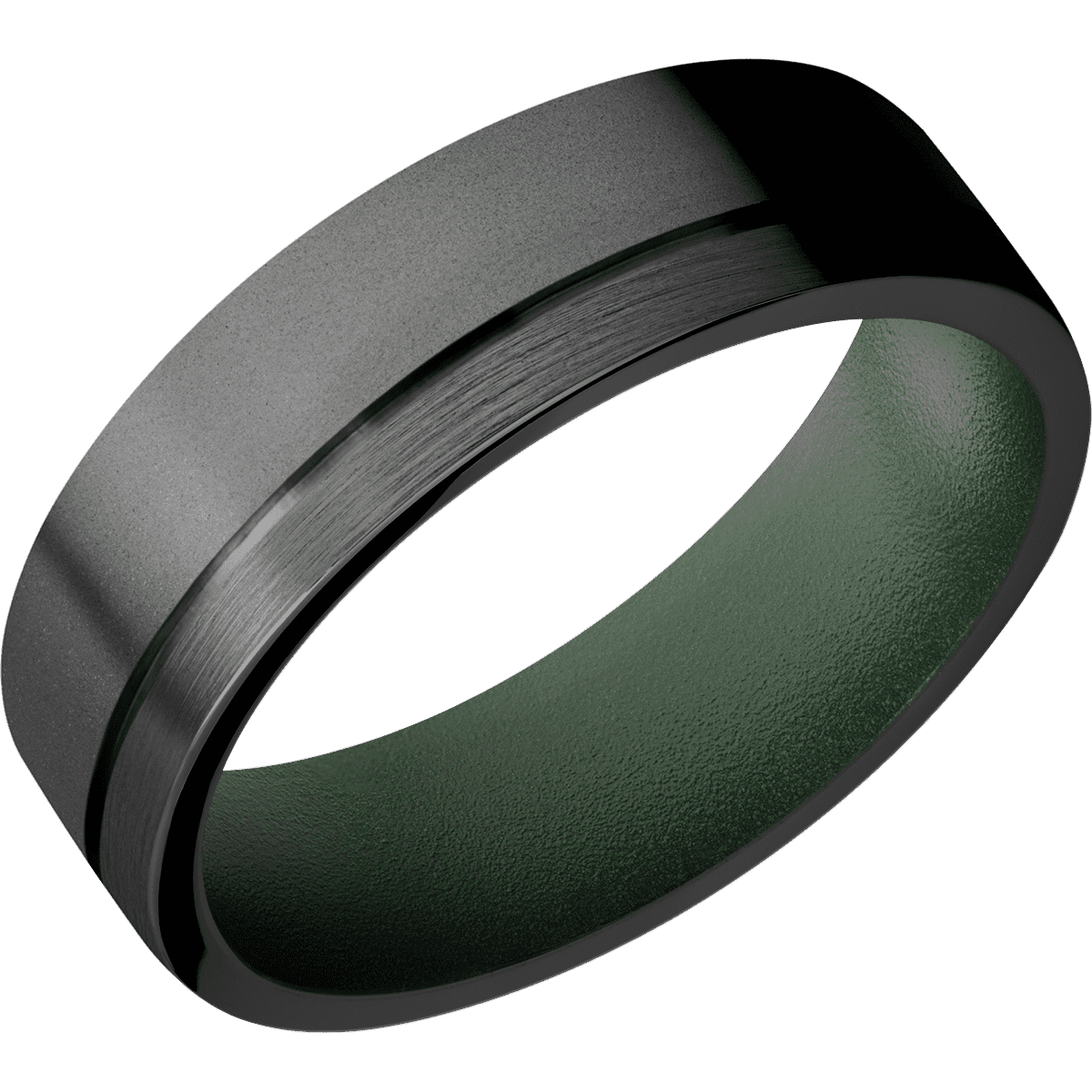 Zirconium + Bead , Satin Finish + Highland Green