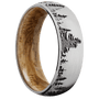 10K White Gold + Satin Finish + Whiskey Barrel