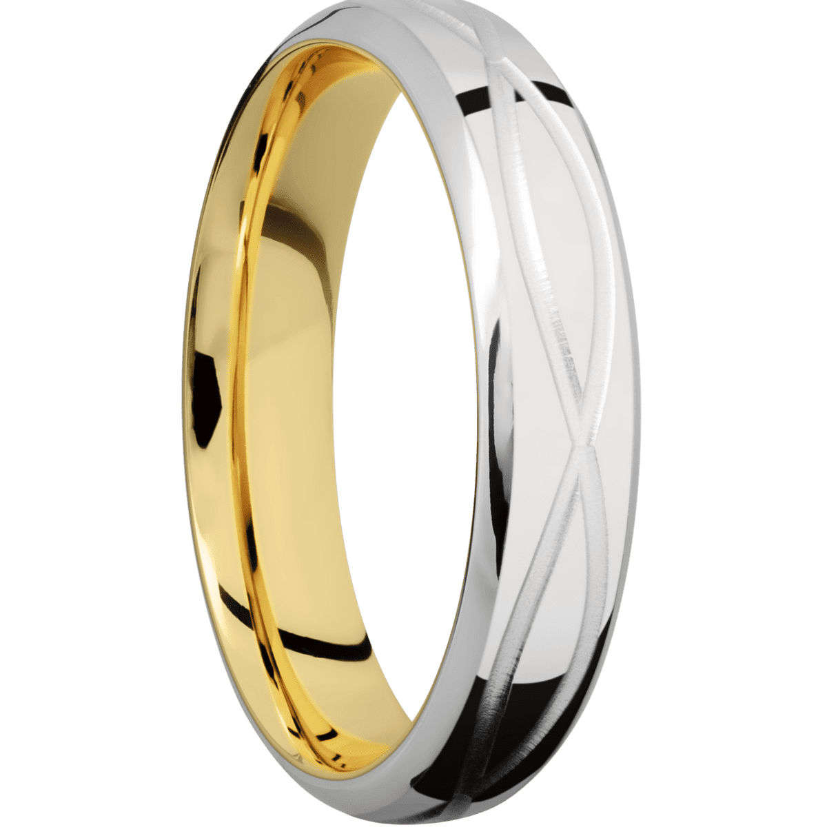 10K White Gold + Polish , Polish Finish + 10K Yellow Gold