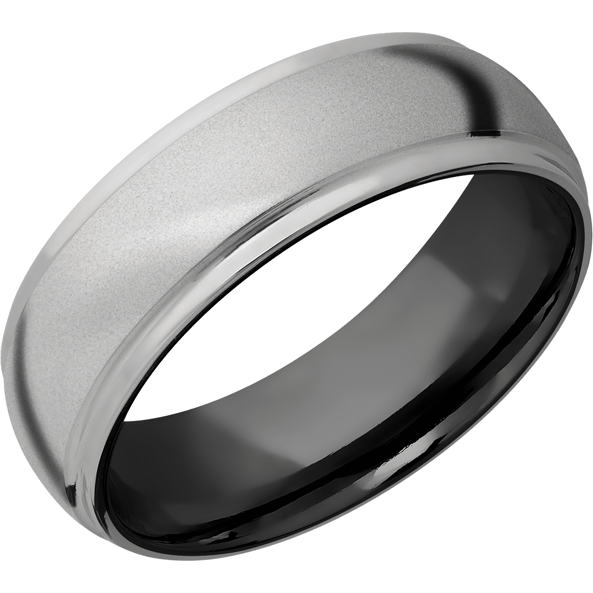 Titanium + Bead , Polish Finish + Zirconium