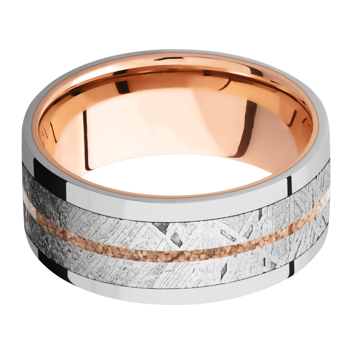 Platinum + Polish Finish + 14K Rose Gold
