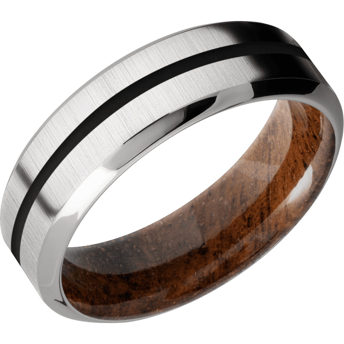 Titanium + Crosssatin , Polish Finish + Koa