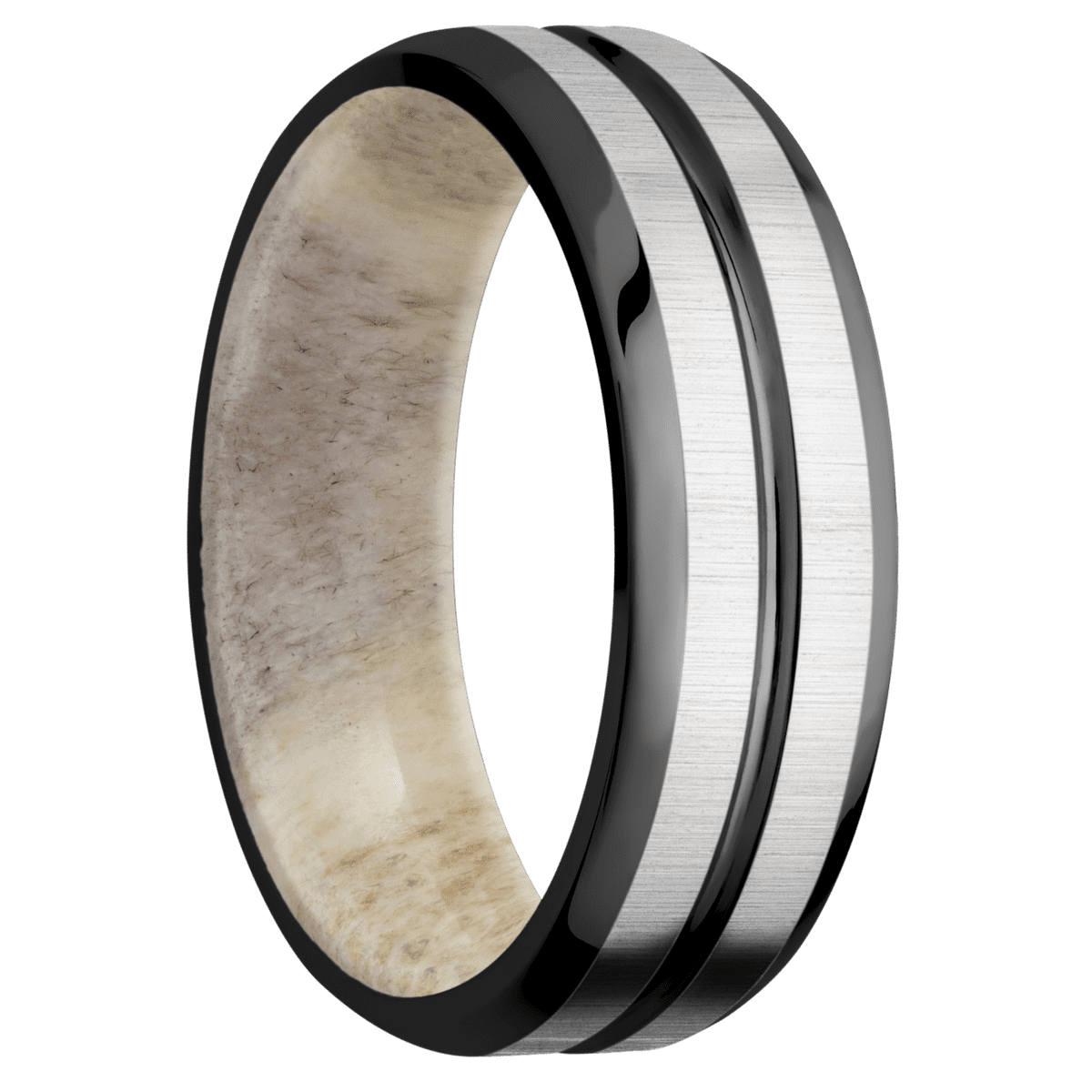 Zirconium + Polish , Crosssatinsilver Finish + Antler