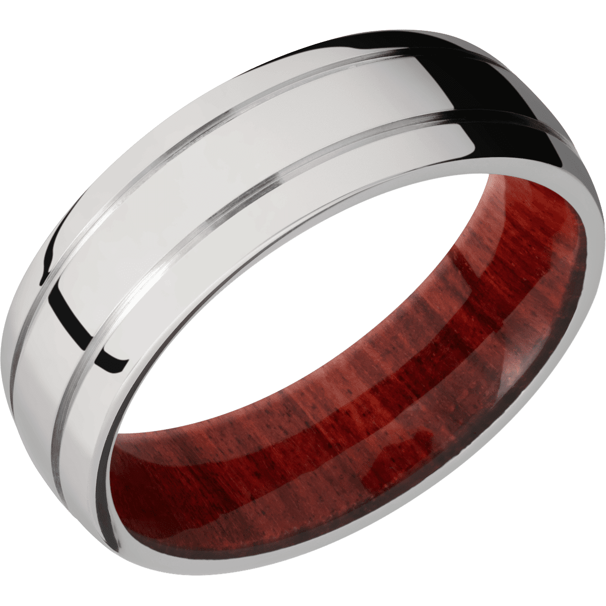 Titanium + Polish , Polish Finish + Red Heart