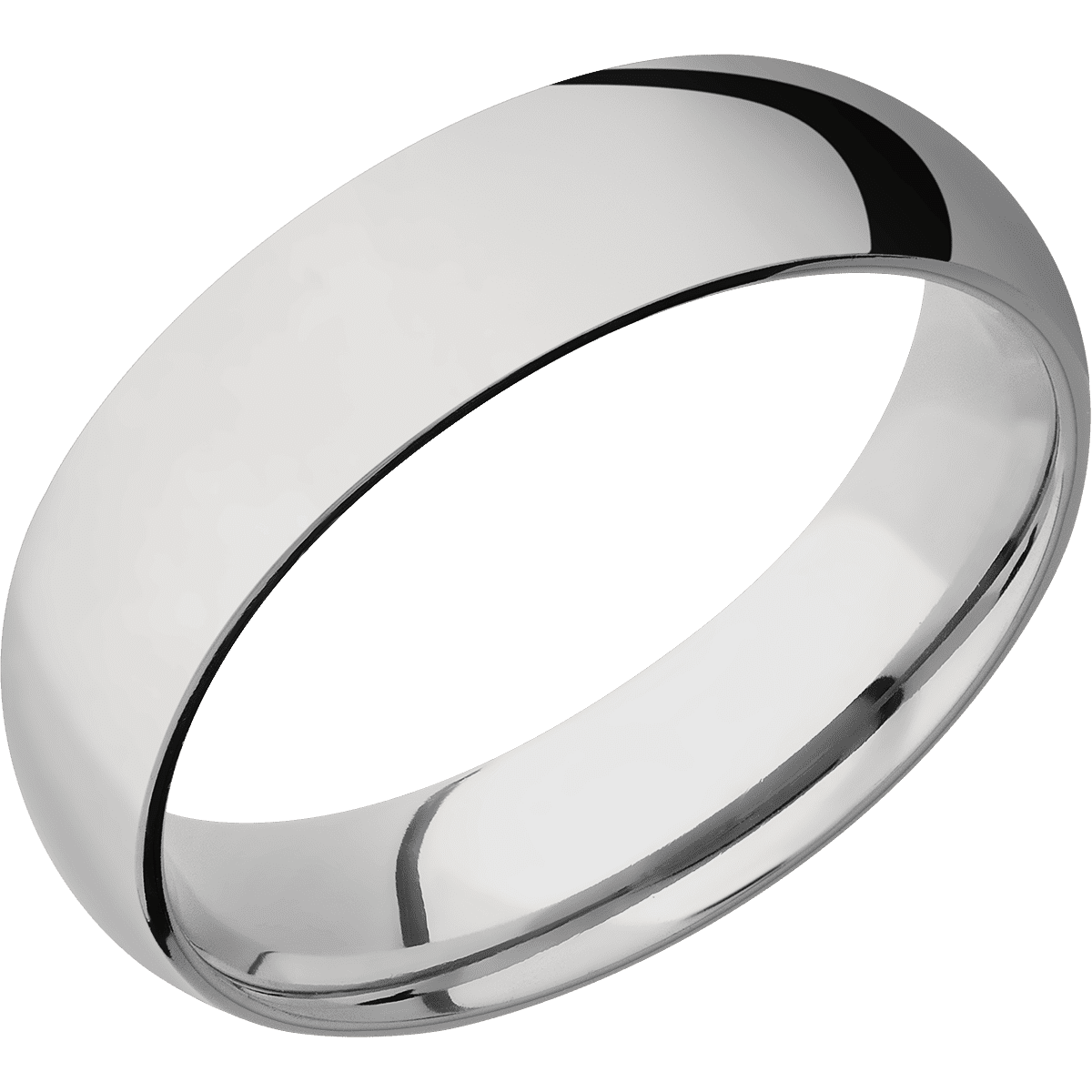 Titanium + Polish Finish + 10K White Gold