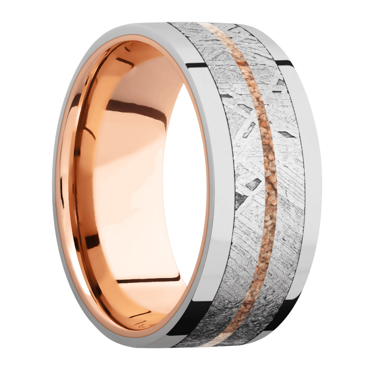 Platinum + Polish Finish + 14K Rose Gold